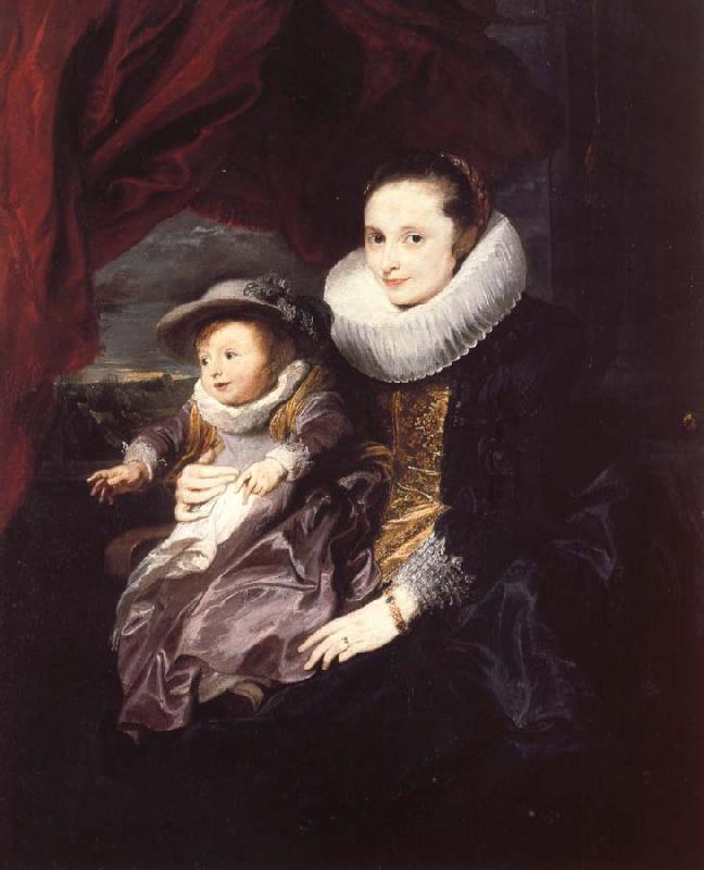 Anthony Van Dyck Portrait of a Woman and Child